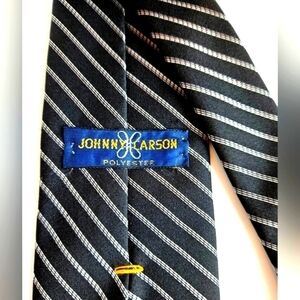 JOHNNY CARSON TIE BLACK SILVER